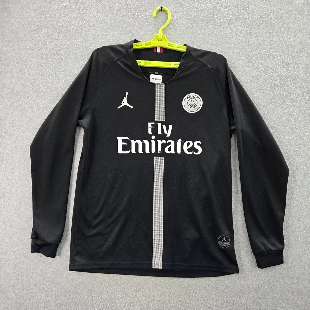Paris Saint-Germain Men Shirt M Black Jordan Number Logo‎ Activewear Long